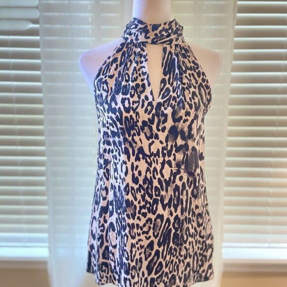 Milly Women's Halter Top  Size P / 0 Emma Animal Print W/tie Neck MSRP $295 NWT - Picture 4 of 6